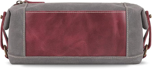 Londo Toiletry Bag Genuine Leather and Canvas Travel Toiletry Bag Dopp Kit - Unisex by Londo