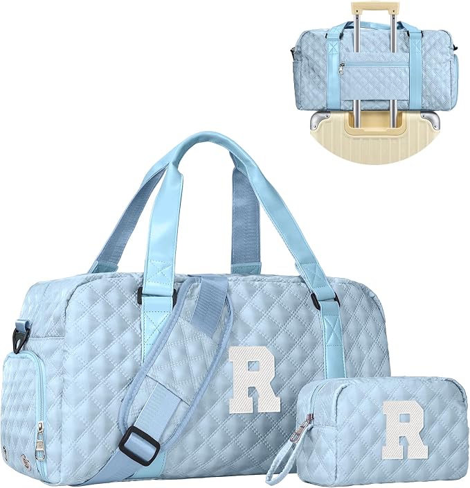 Elilier Personalized Duffle Bag Women Girls Gift: Letter Carry on bags, Dance Cheer bag Sports for Girl, Kid Gymnastics Bags, Birthday Gifts for Women Girls Kids Teens Mom Teacher by Elilier
