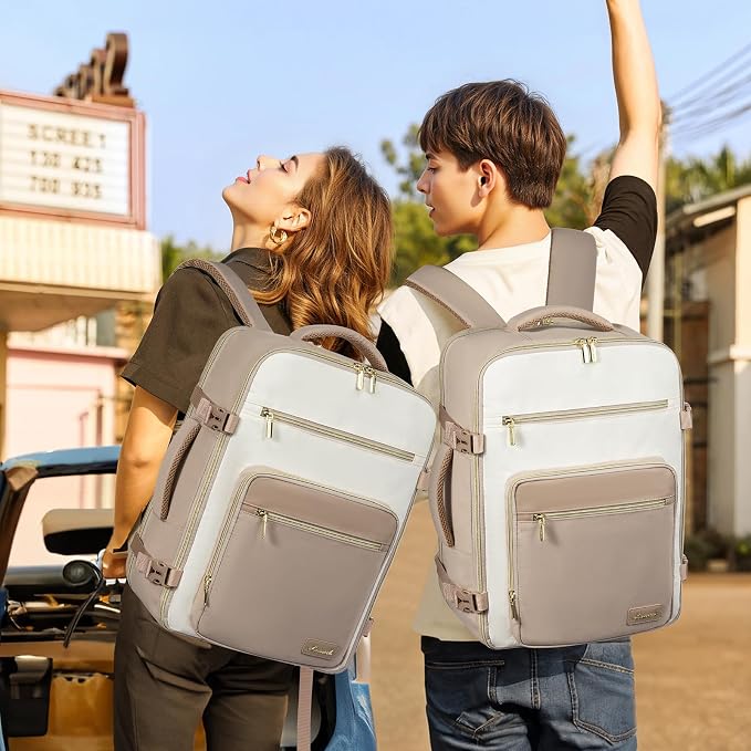 LOVEVOOK Travel Backpack For Women,40L Carry On Backpack Flight Approved,TSA Personal Item Travel Bag Fits 17 Inch Laptop,Business Weekender Overnight Daypack with Back Pad and Chest Buckle,Cubes - Image 8