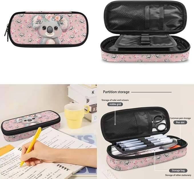 Koala Kids Cute Bookbag for Girls Backpack for Preschool Elementary Kindergarten Girls School Bag with Lunch Box and Pencil Case Set 3-in-1, Pink - Image 6
