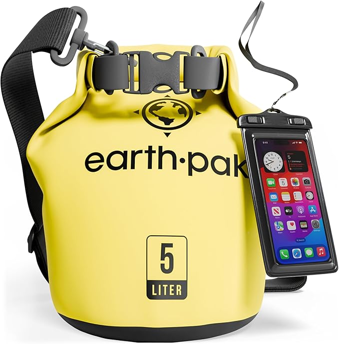 Earth Pak Waterproof Dry Bag - Roll Top Waterproof Backpack Sack Keeps Gear Dry for Kayak with Waterproof Phone Case by earthpak