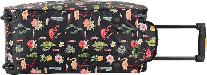LUCAS Designer Carry On Luggage Collection - Lightweight Pattern 22 Inch Duffel Bag- Weekender Overnight Business Travel Suitcase with 2- Rolling Wheels (Poly Black) - Image 3