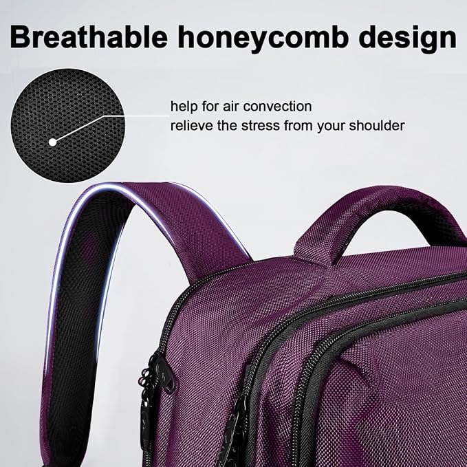 MATEIN Travel Backpack for Women, Extra Large 40L Carry on Backpack, Purple | Water Resistant, College Bag, Computer Bag, Gifts for Women & Men, Fits 17.3 Inch Laptop - Image 7