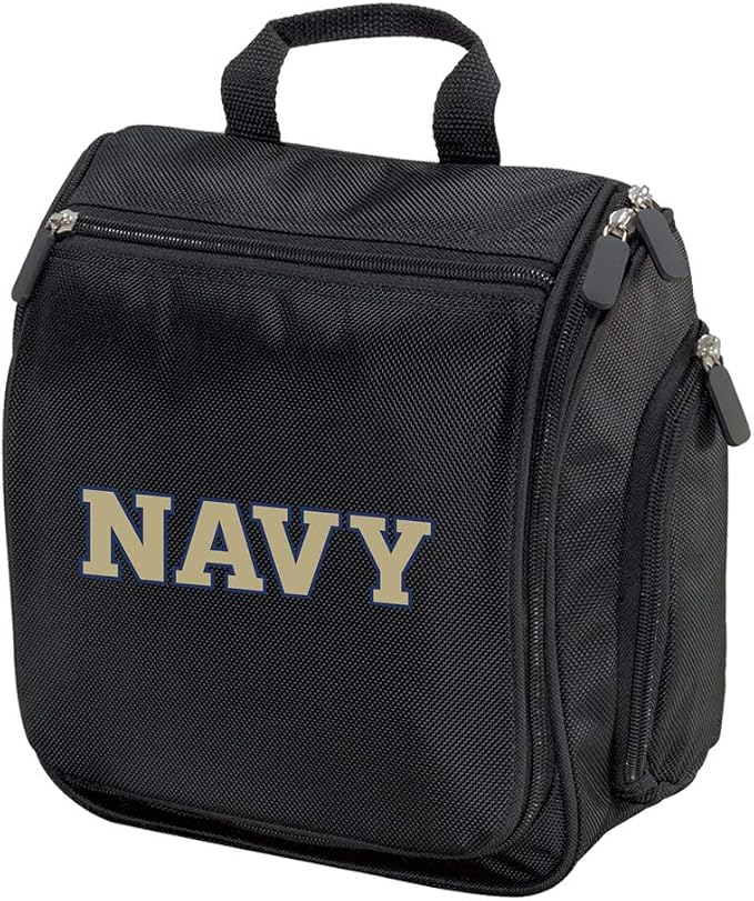 Broad Bay Naval Academy Toiletry Bags Or Hanging United States Naval Academy Shaving Kits for Men Official USNA Dopp Kit (Black) by BroadBayPersonalizedGifts