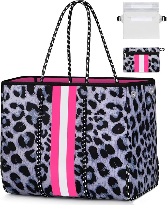 IBFUN Neoprene Bag, Large Multipurpose Beach Bag Neoprene Tote Bag with Inner Pocket for Women/Pool by IBFUN