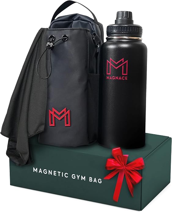 MAGNACE Magnetic Gym Bag Bundle, 3-in-1 Set with Water Bottle Holder, Magnetic Pouch, Towel & Sling Bag – For Men & Women by Unknown