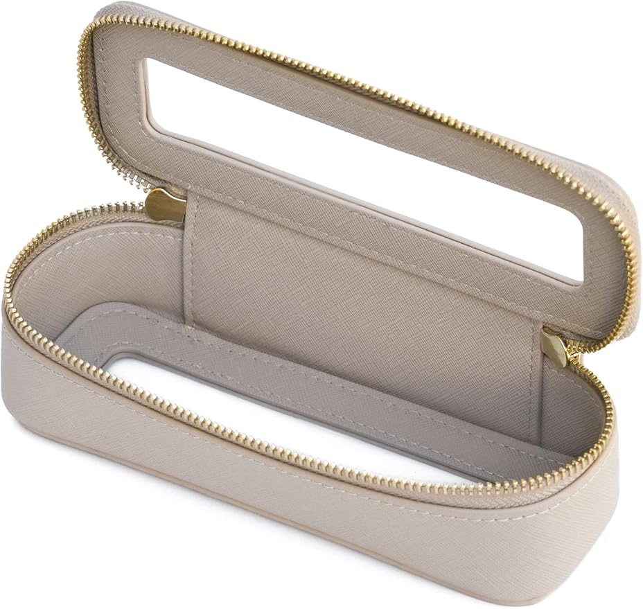 Popvibe Clear Makeup Bag Travel Cosmetic Case Transparent Toiletry Bag with Zipper, Portable Make Up Organizer Traveling Compact Car Bag for Essentials, Stone, Slim by POPVIBE