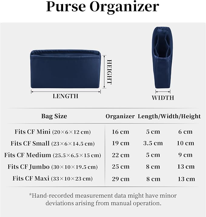 Purse Organizer Insert, Silky-Soft Lightweight Design, Multi-Pocket, Keeps Bag Organized & Protects Interior, Fits Chanel Classic Flap Jumbo, Ideal for Travel & Daily Use(Blue Nuit, CF Jumbo 30) - Image 8