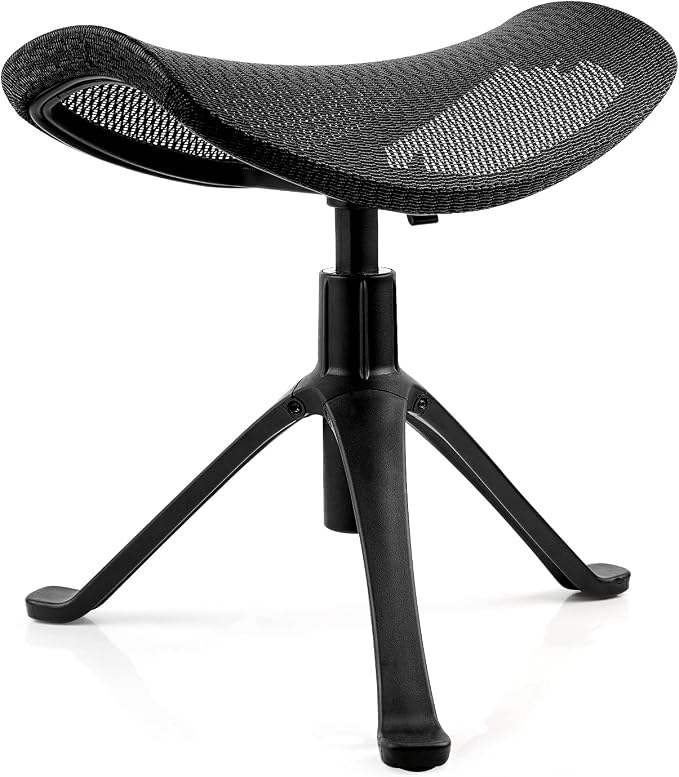 Lilithye Footrest for Desk Adjustable Height 2-in-1 Function Rotatable Ergonomic Under Desk Footrest Ottoman Stool Rolling Leg Rest for Home Office (Black) by Lilithye