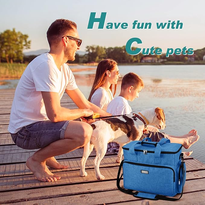 BAGLHER Dog Travel Bag, Pet Travel Bag (ALL Pet Travel Supplies), With 2 Pet Food Containers and 2 Collapsible Silicone Bowls; Essential Kits for Pet Travel Blue - Image 6