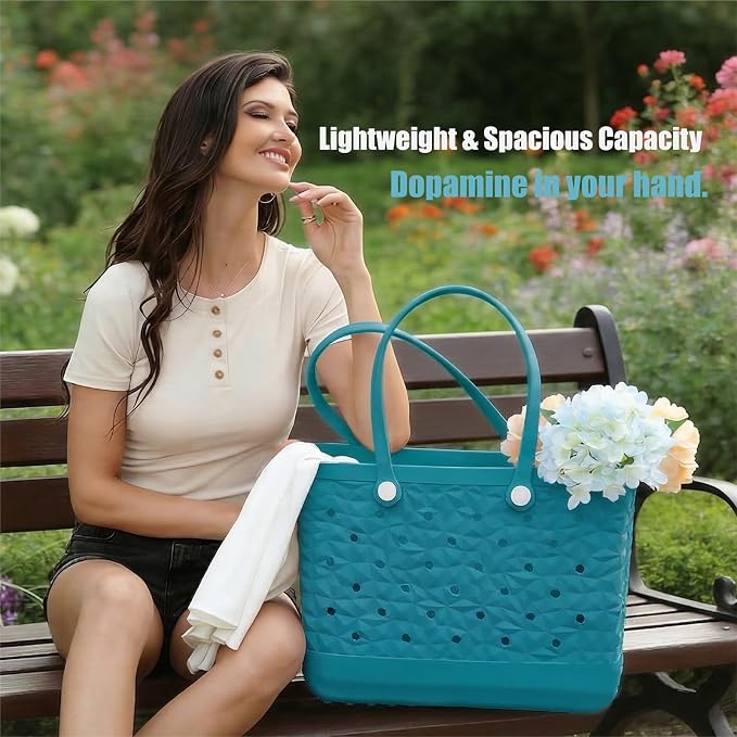 Rubber Beach Tote Bag Waterproof Tip-Proof Outdoor Tote Bag for the Beach Boat Pool Sports - Image 6