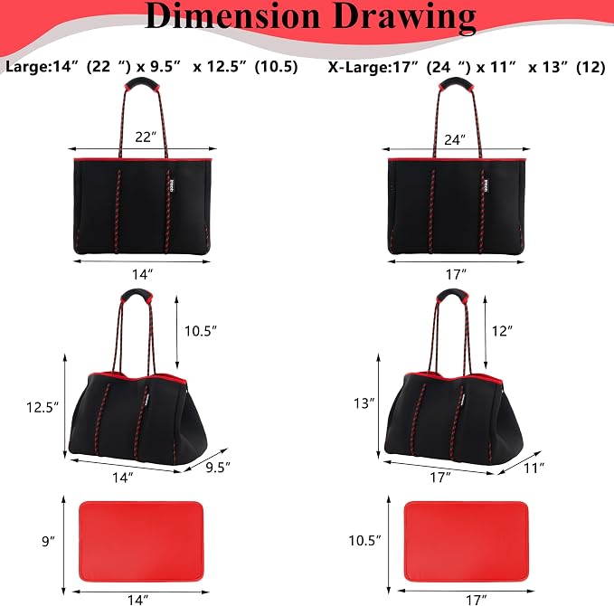 QOGiR Neoprene Multipurpose Beach Bag Tote with Inner Zipper Pocket … … … … - Image 8