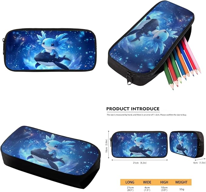 Galaxy Axolotl Backpack with Lunch Box for Girls 6-8/8-10 Killer Whale Bookbag 4 in 1 Elementary School Back Pack Toddler Kids Preschool Book Bags Lunch Bag Pencil Case Water Bottle Holder - Image 6