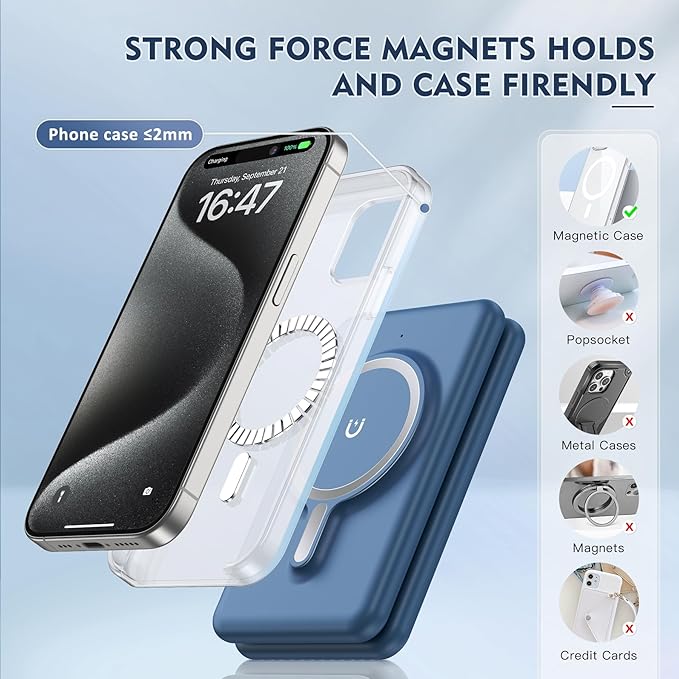 Wireless Charger iPhone - 3 in 1 Charging Station for Apple Devices for iPhone 17 16 15 14 13 12 Pro Max Plus - Foldable Magnetic Charging Pad for Apple Watch Series & Airpods Series