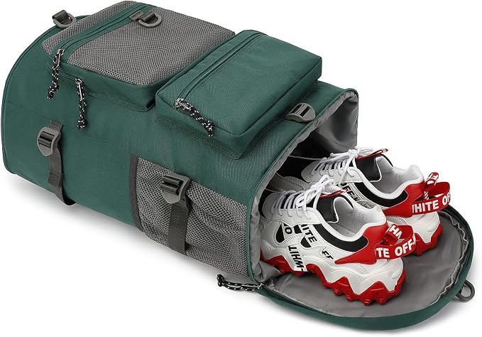 Kalesi Gym Duffle Bag Backpack 4-Way Waterproof with Shoes Compartment for travel Sport Hiking laptop (Green) - Image 6