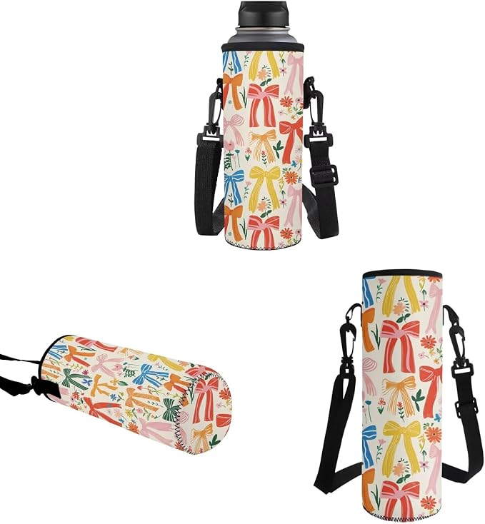 Girls Bow Prints Backpack with Leakproof Lunch Box Pencil Box Water Bottle Bag for School, Large Capacity School Bag for Kids Kindergarten, Primary School - Image 5