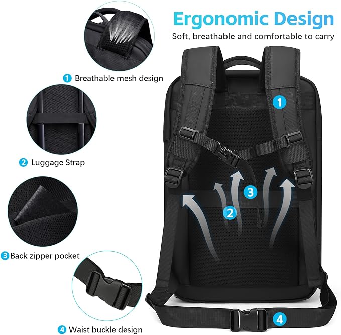 TANGCORLE Vacuum-Compressed Travel Backpack: Expandable, Airline-Approved Laptop Backpack—Unisex Business Backpack - Image 8