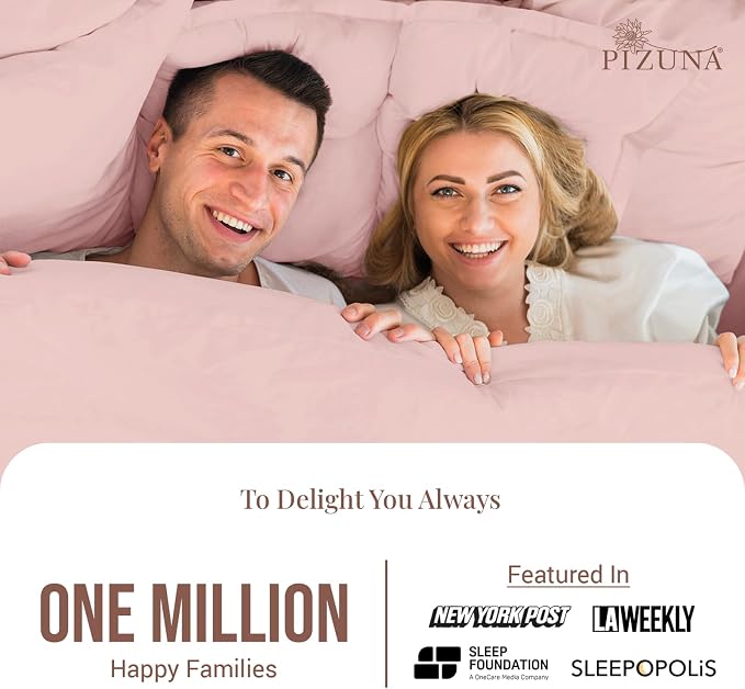 Pizuna Pure 100% Cotton Pillow Shams King Size Set of 2 Light Pink, Luxurious 400 Thread Count Long Staple Cotton Sateen with Envelope Closure (Combed Light Pink Cotton Pillow Shams King) - Image 4
