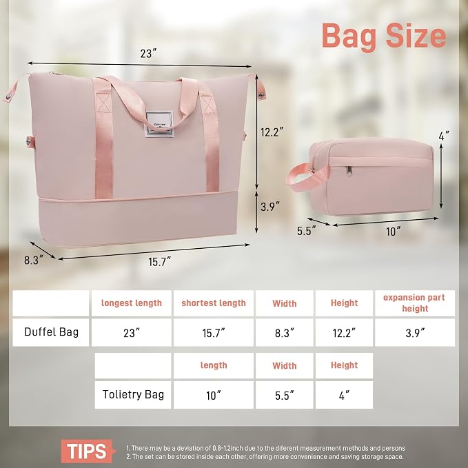 6 Piece Luggage Set Hard Shell - Light Pink Traveling Suitcases with Spinner Wheels and Duffel Bags for Family Travel, Durable Carry On Luggage Sets with Lock for Women and Girls - Image 2
