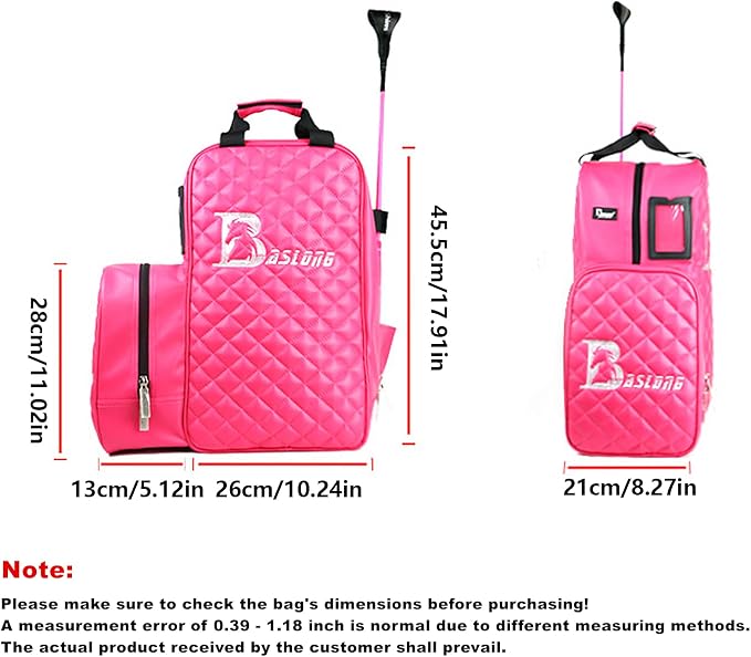 Professional Equestrian Bag Durable PU Leather Waterproof Horse Riding Boot Carry Bag with Helmet Hat Compartment (Pink) - Image 2