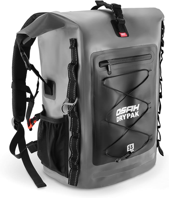 OSAH DRYPAK Waterproof Backpack Dry Bag 35L/55L/85L – Heavy Duty Roll-Top Hiking Backpack for Travel, Kayaking, Boating, Camping, Rafting and Fishing by OSAHDRYPAK