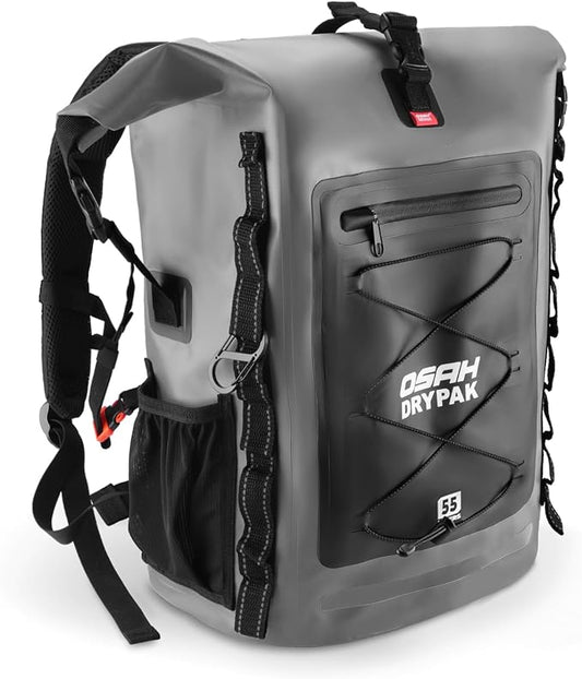 OSAH DRYPAK Waterproof Backpack Dry Bag 35L/55L/85L – Heavy Duty Roll-Top Hiking Backpack for Travel, Kayaking, Boating, Camping, Rafting and Fishing by OSAHDRYPAK