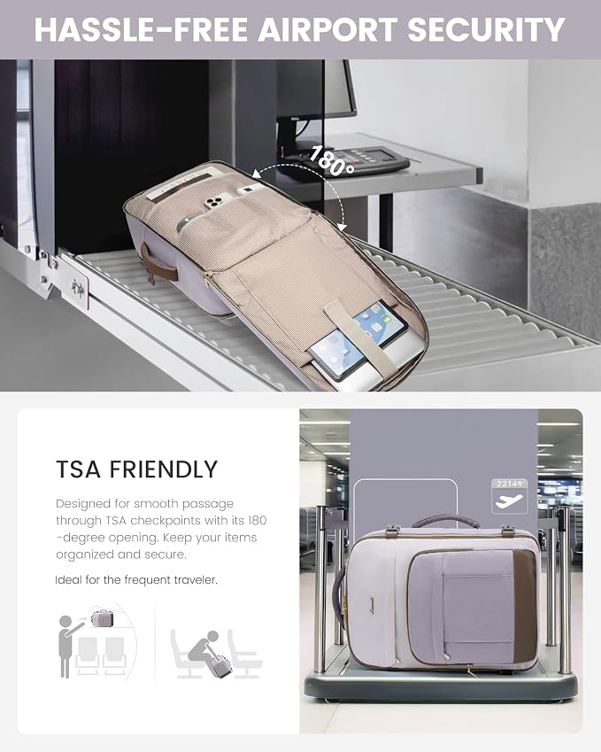 LOVEVOOK 50L Travel Backpack for Women & Men - 18 Inch Carry On Backpack & Personal Item Backpack for Airlines, Spacious and Durable Design, with 3 Packing Cubes - Image 4