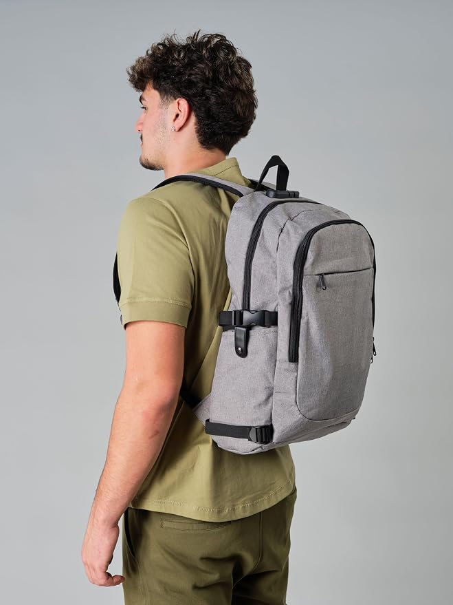 Varietyathletics 19" Laptop Backpack and Organizer Case Set USB Headset Port Anti-Theft Waterproof Travel Work College (Grey) - Image 4