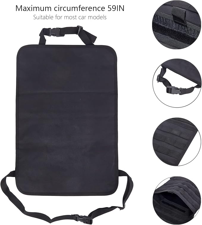 BXBXHD 6 Pack Tactical Truck Organizer Back Seat Storage Car Seat Storage Bag Molle Panels for vehicles, Car and SUV with Lots of Handy Compartments (Black) - Image 6
