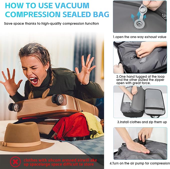 TANGCORLE Vacuum-Compressed Travel Backpack: Expandable, Airline-Approved Laptop Backpack—Unisex Business Backpack - Image 3