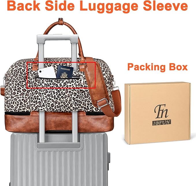IBFUN Weekender Bags for Women, 21" Weekender Travel Bag, Travel Duffle Bag with Shoe Compartment Carry on Overnight Duffel Bag for Weekend Travel Business Trip - Image 6