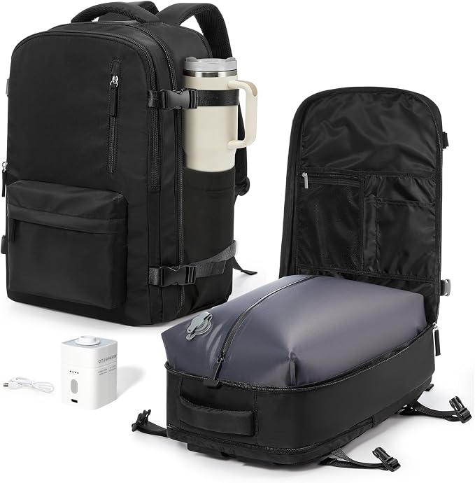VGCUB Vacuum Backpack Travel with Pump, Vacuum Seal Compression Bags Laptop Backpack Personal Item by VGCUB