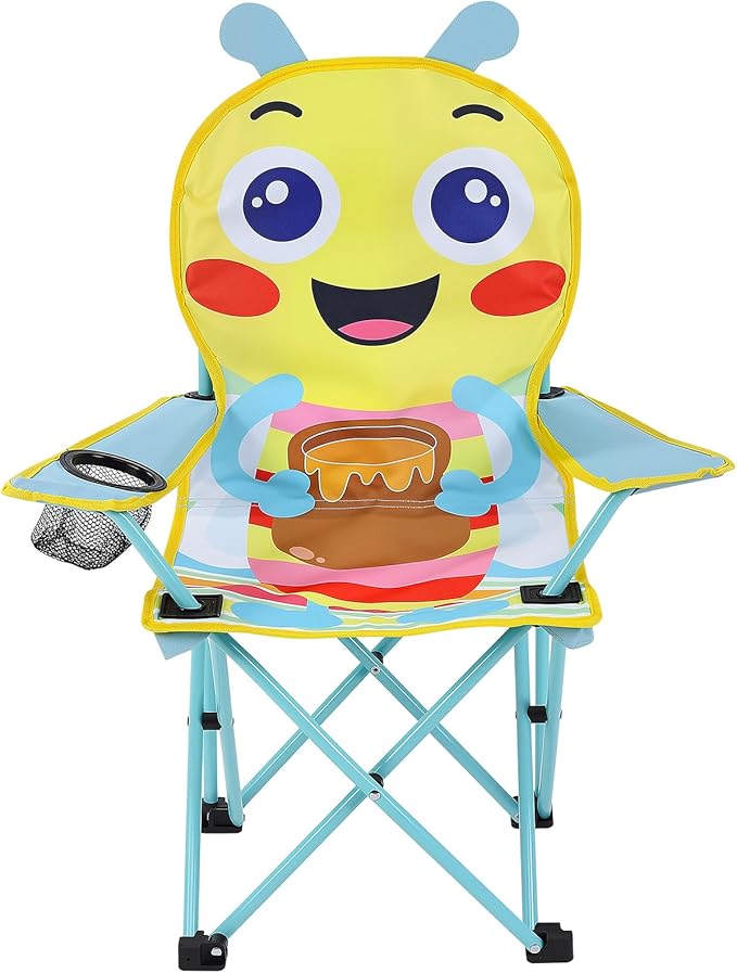 KABOER Kids Outdoor Folding Camping Chair with Cup Holder Carrying Bag | Portable Camping Chair for Beach Picnic Camping Travel Lawn Ages 3-10 by KABOER