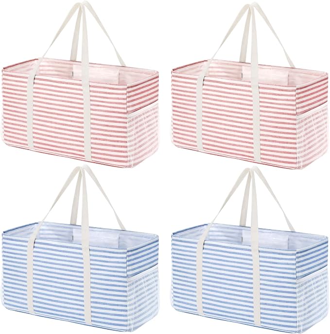 Lifewit Extra Large Tote Bag, Reusable Grocery Bags with Metal Wire Frame and Handles by Lifewit