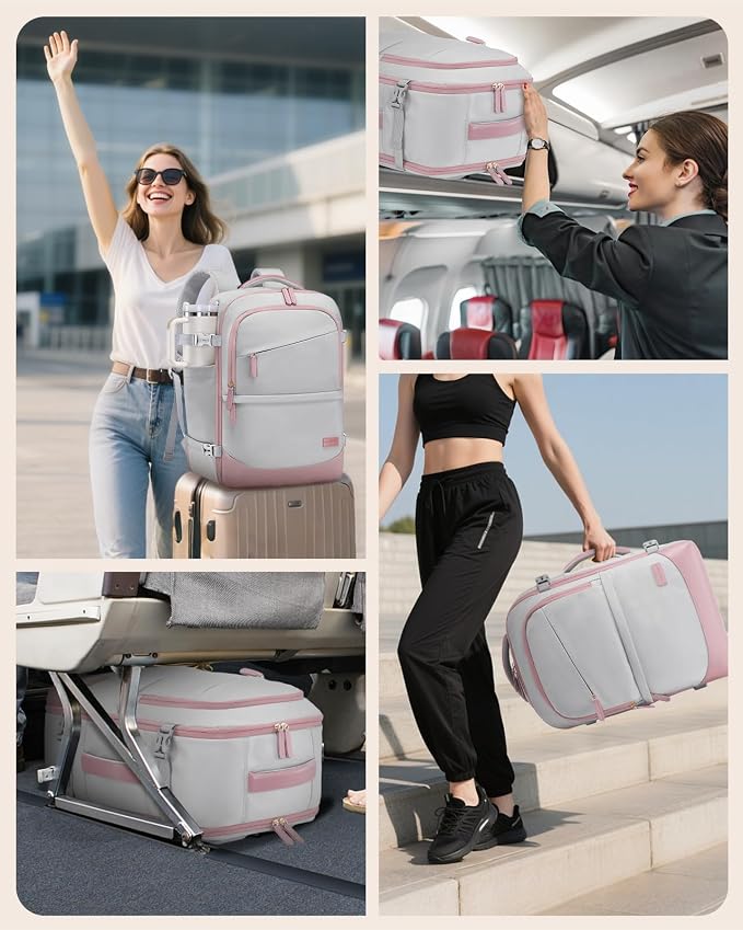LOVEVOOK Travel Backpack for Women & Men, 40L Carry on Backpack Airline Approved, Large TSA Personal Item Travel Bag fits 17.3" Laptop, Business Weekender Bag for Essentials, 4Pcs - Image 9