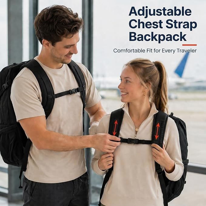 Vancropak Carry On Backpack 40L Expandable Travel Backpack Luggage Suitcase | Flight Approved Extra Large Travel Bag, Business Weekender Daypack for Business Trips, College, Weekend Travel, and Daily Use - Image 7