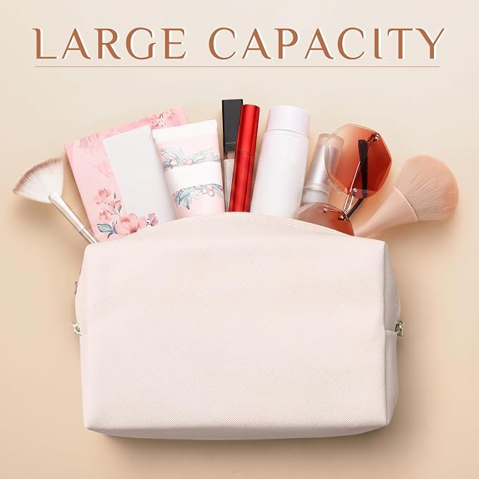 50 Pcs Makeup Bag Bulk PU Leather DIY Cosmetic Plain Preppy Makeup Pouch Portable Waterproof Toiletry Bags for Women Travel Pencil Case Cosmetic Organizer (Pink Purple) - Image 5