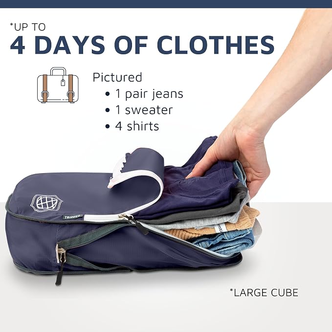 Extra Large Compression Packing Cube 6 Piece Set for Travel and Check Luggage by TRIPPED Travel Gear - Image 4