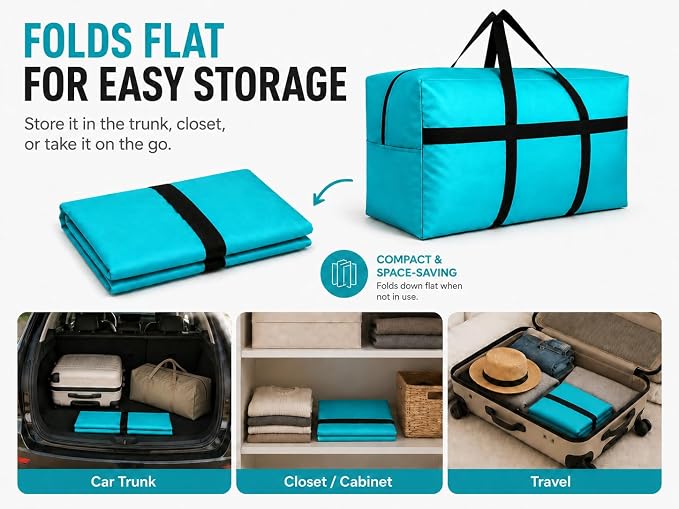 DoYiKe Extra Large Storage Duffle Bag, Duffel Bag for Travel Orange 130L - Image 6