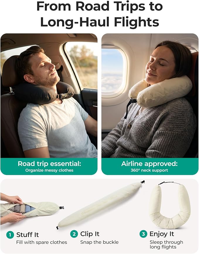 BAGSMART 6 Set Packing Cubes for Travel with Budget Airline Neck Pillow | Travel Essentials, Premium Compression Luggage Organizers for Suitcase, Ultimate Budget Airline Hack, 100% Personal Item Safe - Image 2