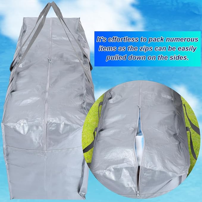 Windyun 4 Pack 98 Gallon Extra Large Moving Bags XXL Heavy Duty Storage Bag with Strong Zipper Handle Jumbo Big Tote Box Foldable for College Dorm Travel Clothes Duffle Blanket Pillow(Silver) - Image 4