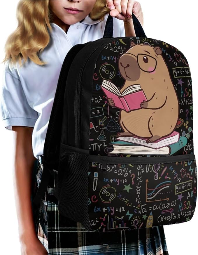 Black Capybara Children School Backpack Boys Girls Bookbags Set Laptop Backpack Kids Lunch Tote Bag Pencil Case Set 3 in 1 - Image 6