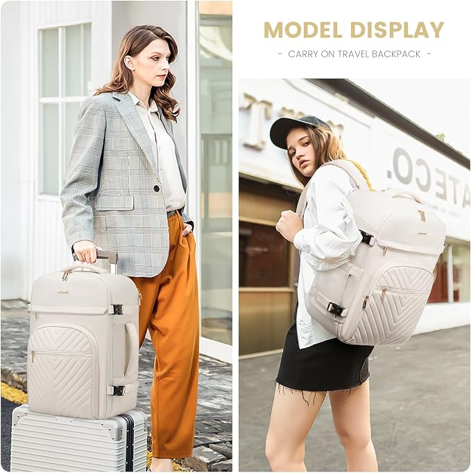 LOVEVOOK Large Travel Backpack for Women, 50L Carry on Backpack for Airplanes, TSA Personal Item Travel Bag for Women fits 18" Laptop, Waterproof Carry on Bags with 4 Packing Cubes - Image 6