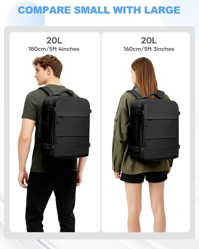 coowoz Travel Backpack Carry On for Women Man Gym Backpack with Laptop Compartment Mochila de Viaje Teacher Personal Item Backpacks Rucksack Airplane Accessories Must Haves,Black Small - Image 7