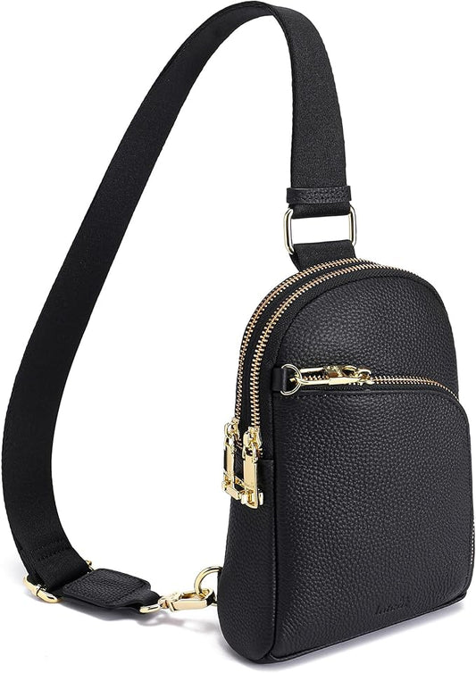 INICAT RFID Blocking Sling Bag,Anti Theft Crossbody Bags for Women,Travel Gifts Fanny Pack Cross Body Purses Woman Leather