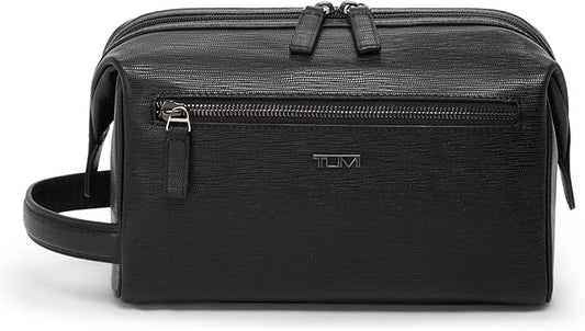 TUMI - Travel Accessories Dopp Kit - Men's Travel Essentials Framed Toiletry Bag - Black Emobossed Leather by TumiLuggage