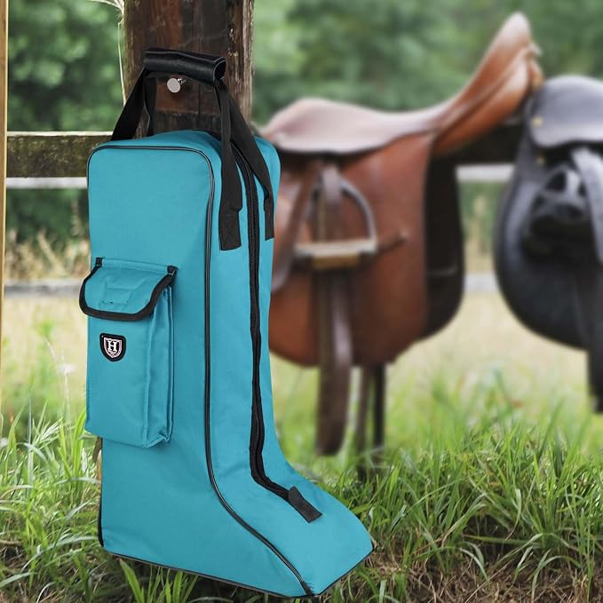 Harrison Howard Tall Boot Carry Bag Protect Rider Boots for Shows Competition Travel Long-lasting Boot Bag Teal - Image 5