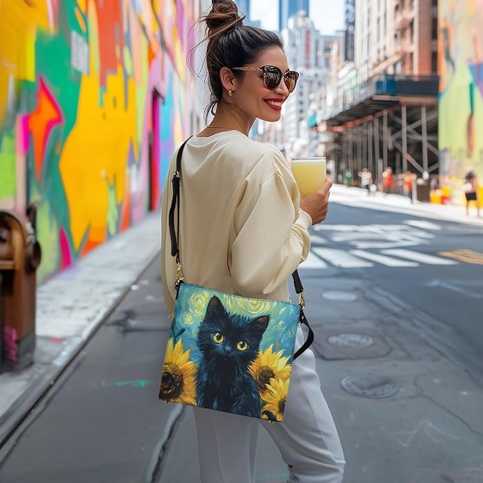 HUGS IDEA Boho Bags for Women Leather Handbag Shoulder Bucket Crossbody Purse - Image 3