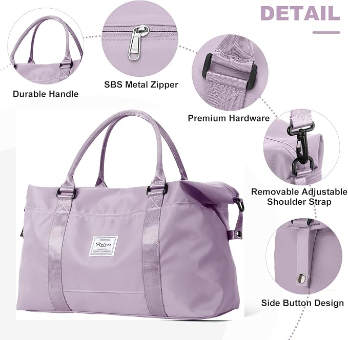 Travel Duffel Bag, Carry On Overnight Weekender Bags for Women | Travel Bag with Wet Pocket & Trolley Sleeve, For Spirit Airlines 18x14x8 Personal Item Bag - Image 6