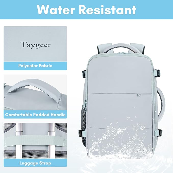 Taygeer Carry On Backpack, Underseat 35l Travel Backpack for Women | Airline Approved Personal Item Travel Bag With Shoe Compartment, Casual Daypack Gifts for Friend Hiking Outdoor Weekend,Blue - Image 7